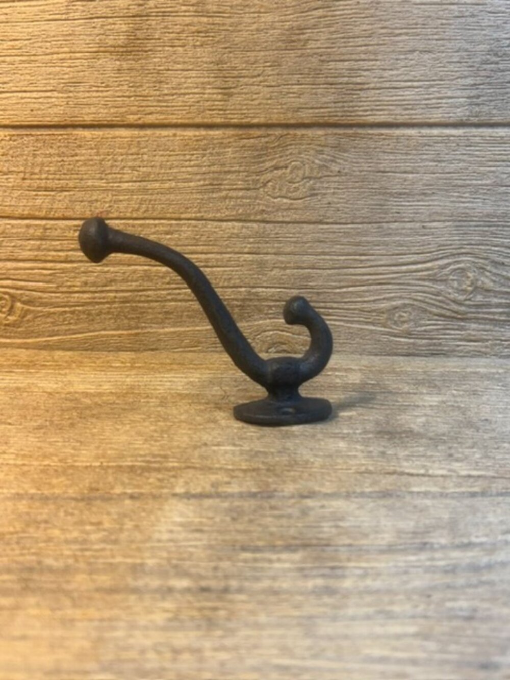 One (1) Cast Iron Hat Coat Double Wall Hook 5" tall by 3 3/4" deep One (1) 0908